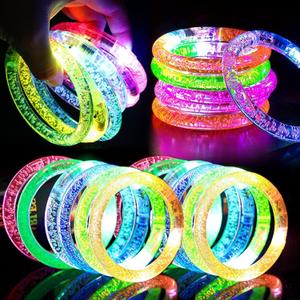30 Pack LED Light Up Bracelets Glow in The Dark Halloween Party Supplies,Colorful Flashing Bracelet Light Up Toys Birthday Gifts Goodie Bags Fillers Pool Halloween Party Favors Toys Classroom