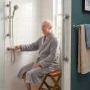 24 Inch Safety Grab Bars for Bathroom,1.25'' Heavy Duty Stainless Steel Brushed Nickel Shower Handles for Elderly, Non Slip Knurled Grip Handrail for Tub, Toilet, Fall Prevention & Handicap Assistance