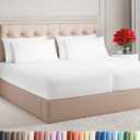 Split King Sheets Set 7 Piece - Includes 4 Pillowcases - Bed Sheets Split King - Soft Hotel Luxury Bedding - Cooling, Comfy & Breathable - 1 Flat & 2 Fitted & 4 Pillowcases w/ Deep Pockets - White