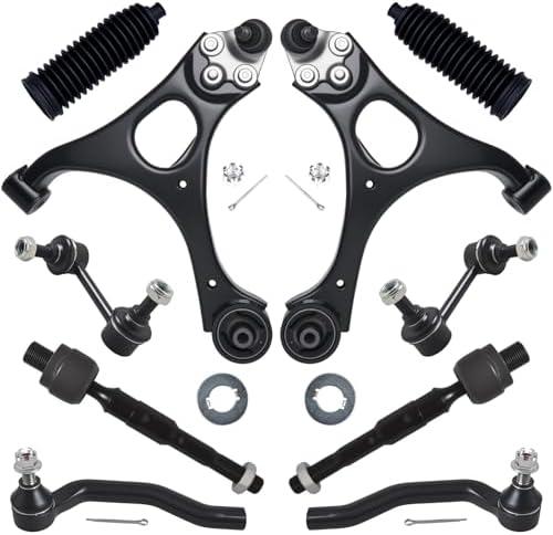AUQDD Front End Suspension Kit Fit For 2006-2011 Ho-nda Civic (1.3L 1.8L), 2 Sway Bar Link 4 Outer Inner Tie Rod End (# K620382 K620383 EV800246 ES800373 K80768)