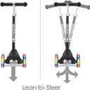 3-Wheel Kick Scooter for Kids Ages 3-8 Lean-to-Steer Toddler Scooter with Extra Wide Light Up Wheels, 4 Adjustable Heights, Foldable Scooters for Boys & Girls, Max Weight 110lbs