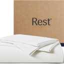 REST Evercool+ Starter Sheet Set, Full Size, White, Breathable Bed Sheet for Hot Sleeper and Night Sweats, with Pillowcases, Ionic+ Self-Cleaning Silver Yarn for Sensitive Skin, 3PCS No Flat Sheet