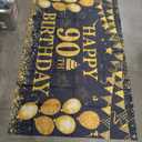 90th Birthday Decorations for Women Men - Happy 90th Birthday Banner Decorations Black Gold Welcome Background Sign for Cheers 90 Years Birthday Party Supplies Decor Indoor Outdoor (72 x 44 inch) ﻿