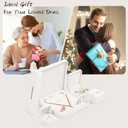 Leather Ring Box Jewelry Gift Box Ring Holder Storage Case for Proposal,Wedding,Mother's Day,Valentine's Day Gift (White)