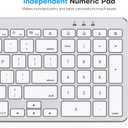 OMOTON Wired Keyboard Compatible with Mac, with Dual Interface (USB and Type-C), Numeric Keypad Compatible with MacBook Pro/Air, iMac, Mac mini/Pro Laptop, Silver