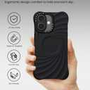 ORNARTO Vortuxe for iPhone 16 Case 6.1" | 2X MIL-STD Drop Protection | Compatible with MagSafe | Sleek Aesthetic Liquid Silicone Phone Cover - Black