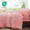 BEDELITE Pink Comforter Set Queen - 3 Pieces Boho Pintuck Bedding Comforter Sets, Lightweight Soft & Warm Bed Comforter Queen with 2 Pillowcases for All Season (Queen(88"x88"))
