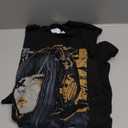 Japanese Streetwear Cyberpunk Y2K Techwear Retro Manga Anime T-Shirt (XL, Black)
