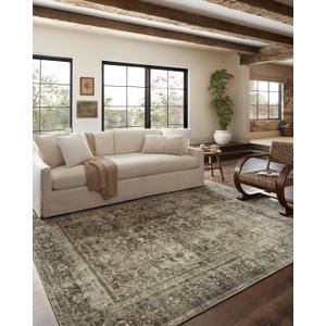 Loloi Magnolia Home by Joanna Gaines Sinclair Collection SIN-01 Pebble/Taupe 8'-6" x 11'-6", .25" Pile Height, Machine Washable, Area Rug