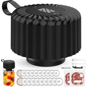 Upgraded Electric Mason Jar Vacuum Sealer Kit For Wide & Regular Mouth Jars, 3-in-1 80kpa Auto-Stop Vacuum Sealer for Mason Jars, Bags, Containers, Canning, Mothers Day Gifts for Mom Kitchen RV Travel