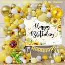 Sunflower Balloon Arch Kit – Yellow, White & Gold Balloon Garland with Sunflower Foil Balloon & Confetti Balloons for Birthday, Summer or Garden Party Decorations – 100 Pcs