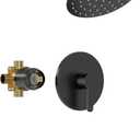Tub Shower Faucet Set, 8 Inch Matte Black Shower Head and Handle Set, High Pressure Bathtub Shower Faucet with Valve, Tub Spout and Trim Kit, Bathroom Shower Faucet Sets Complete, Black