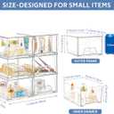 Plastic Drawers Storage, 6 Pack Clear Stackable Storage Drawers, Acrylic Storage Bins with Drawers for Fridge Organizers, Small PlasticDrawers Stackable for Makeup Organizers Cosmetic Display