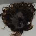 AISI HAIR Wavy Bob Wigs with Bangs for Women Black Mixed Brown Color Short Wavy Bob Curly Wig Synthetic Natural Looking Heat Resistant Fiber Hair for Women