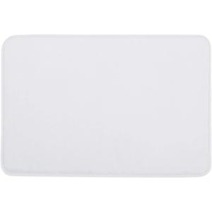 Solid Color Soft Touch Bath mat Anti-Wear Memory Foam Comfort Floor Mat, Water Bath Mat for for Bathroom Patio White Color Full Background 16x24In