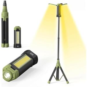 Minthouz Telescopic Portable Camping Light, 9000mAh Rechargeable Lantern | 3 LED Lamp Heads, 270°/180° Rotation, Magnetic Emergency Flashlight with Detachable Tripod, IPX4 Waterproof Outdoor