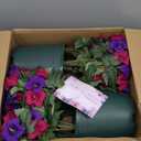 MARTINE MALL Artificial Flowers for Outdoors, 2 Potted Realistic Fake Outdoor Flowers, UV Resistant Silk Petunia Flower for Outside Look Real Faux Flower Plants in Pot for Porch Garden Decor, 20'' (Purple+fuchsia)