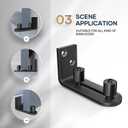 EaseLife 2 Pack Barn Door Floor Guide,2 Assemble Setup Options,Wall Mount System,Adjustable Ball Bearings Stay Roller,Flush Flat Bottom Design,Black