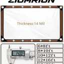 Clear Tarp with Grommets, 14Mil PVC Clear Plastic Tarps Heavy Duty Waterproof, for Vinyl Patio Enclosure, Patio Plastic Porch Enclosures for Winter and Chicken Coop Cover(8 * 10ft)