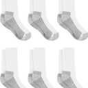 Hanes Men's Work Socks, Cushioned Crew Socks, Moisture-Wicking Socks & Odor Control, Black & White, 6 & 12 Pack Available (White)