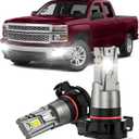 SENROBO Fog Light Bulbs Fit for Chevy Silverado 1500(2007-2015) 2500 3500 HD(2007-2019), 14000LM 700% Brighter 6000K White Fanless Fog Lamp, Plug and Play, IP68 60000 Hours Lifespan, Pack of 2