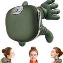 Omumax Neck Massager with Heat, Cordless Human-Like Massage, Green | Neck Massager with 2 Heat Levels & 10-Min Auto Shut-Off, Pain Relief for Neck & Shoulders at Home, Office or Before Sleep