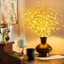 DK177 4 Pack Led Branch Light Battery Operated Lighted Branch Vase Filler Willow Tree Artificial Little Twig Power Golden 30 Inch 20 LED for Home Romantic Decoration (Gold-Warm White)