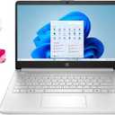 HP 2025 Student Business Laptop, Intel Processor N150(up to 3.6 GHz), 16G RAM, 128GB Storange, 14 Inch LED Screen,1 Year Office 365, Windows 11 Home,Silver,w/BTP Accessories