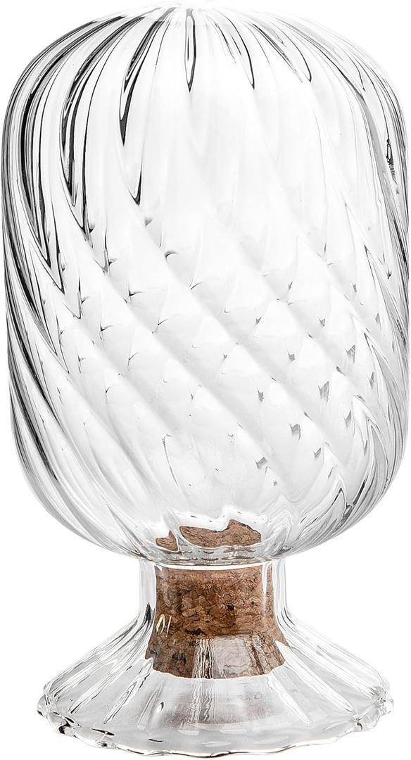 moonoom Helix Shaped Match Holder, Glass Matches Cloche for 3.5 Inch, Upside Down Match Holder Jar for Scented Candle on Dining Table Fireplace Bathroom Decoration, Not Include Matches (1 Pcs)