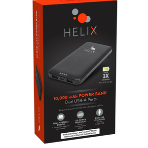 NEW Helix 10,000 mAh Power Bank with Dual USB-A Ports