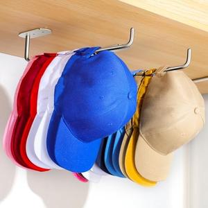 Daoun Hat Racks for Baseball Caps, 2-Pack Baseball Hat Rack for Storage, Self Adhesive or Drilled Hat Holder Hat Organizer for Closet, Wall, Door (Stainless Steel)