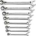 GEARWRENCH 8 Piece 72-Tooth 12 Point Reversible Ratcheting Combination SAE Wrench Set | 9533N