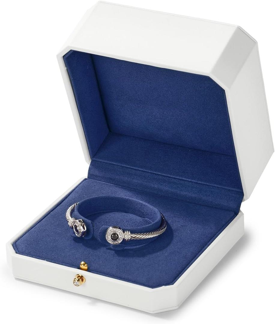 Leather Bracelet Gift Box Bangle Holder Octagonal Jewelry Gift Box For Bangle Bracelet Storage