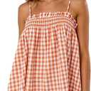 Nsywmzy Women Plaid Cami Top Wide Leg Shorts 2 Piece Lounge Set (Orange, M) 