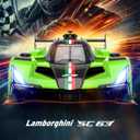 Voltz Toys 1/14 Scale Le Mans RC Car Licensed Lamborghini SC63 LMDh Remote Control Toy Car Model for Kids and Adults with Open Doors and Lights Gift for Kids and Adult