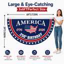 250 Year Anniversary Patriotic Fan Bunting Banner 1776–2026, USA Map Flag Design with Stars, 3x6 FT Large Outdoor Decoration, Brass Grommets, 2 Pack