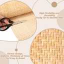 Wesiti 24x 59 Natural Cane Webbing V Shape Rattan Webbing Roll for Caning Projects Woven Mesh Cane Rattan Material Sheet for Furniture, Chair, Cabinet, Ceiling, Bed, Basket, Door, Brown