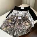 SOLY HUX Women's Plus Size Shorts 3 Pack Y2k Camo Elastic High Waisted Wide Leg Summer Track Shorts Streetwear Multicolor X-Large Plus