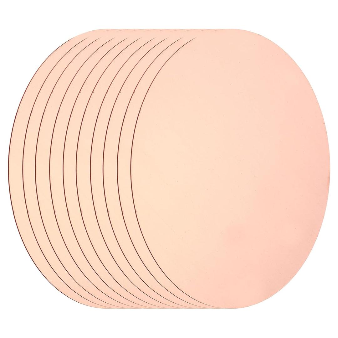 MECCANIXITY 10 Pcs Round Copper Plate, 100mm (3.94") Dia Pure Copper Sheets, 0.5mm(0.02") T2 Pure Copper Plates for Crafts, DIY, Electrical Repairs, Industrial Use