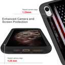 Black Retro Vintage USA American Flag Patriotic Design Compatible with iPhone XR Case for Boys Luxury Shockproof Rugged Cover Dual Layer Soft TPU + Hard PC Bumper Full-Body Protective Case