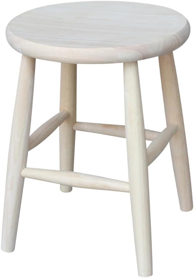 International Concepts 1S-818 18-Inch Scooped Seat Stool, Unfinished (18"H)