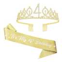 4th Birthday Sash and Tiara for Girls 4 & Fabulous Glitter 