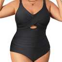 Daci Plus Size One Piece Swimsuits - Tummy Control Bathing Suit for Women Cutout Swimwear, Large