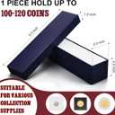 Teling 4 Pcs Coin Storage Box 2x2inch Flip Holders Collectors Coin Supplies Holders for Cents Collection Cardboard(Blue)