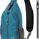 WATERFLY Small Hiking Sling Bag: Crossbody Sling Backpack Chest Bag Daypack for Men Women with Skin-Friendly Shoulder Strap (Teal)