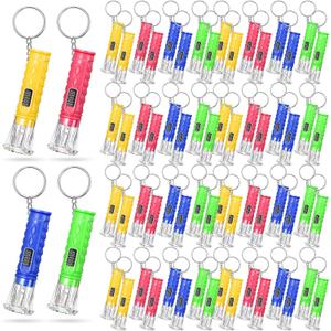 Jexine 100 Pcs Mini Flashlight Keychain Bulk Torch Keyring Flashlights LED Small Keychain Light Hiking Camping Christmas Party Favors(Bright)