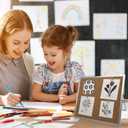 Desktop Cork Board, Double Sided Bulletin Board Message Board with 15 PCS Push Pins, Decorative Pin Board Perfect for Home School Office Decor