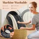 Electric Heated Blanket Full Size - 72"x84" Fast Heating Bed Blankets with 6 Heating Levels & 10 Hours Auto Off, Soft Ribbed Flannel Sherpa, Over-Heated Protection ETL, Dark Gray