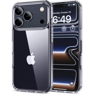 HOOMIL Case for iPhone 17 Pro 6.3-Inch, Non-Yellowing, Drop Protection, Anti-Scratch Transparent Hard Back Phone Cover - Crystal Clear