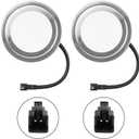 12V DC 1.5W Range Hood Lights with SM Socket Male Head Round 68mm 6500K Plastic, Hole Closet Stove LED Light Recessed, Bright White Kitchen Range Hood Light Bulbs Replacement, 2Pack